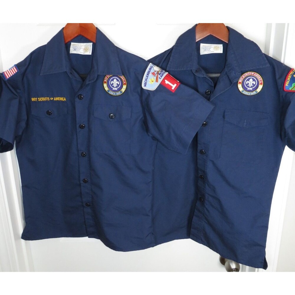 *Lot of 2* Boy Scouts Of America Youth Uniform Official Shirts Sizes Med & LG